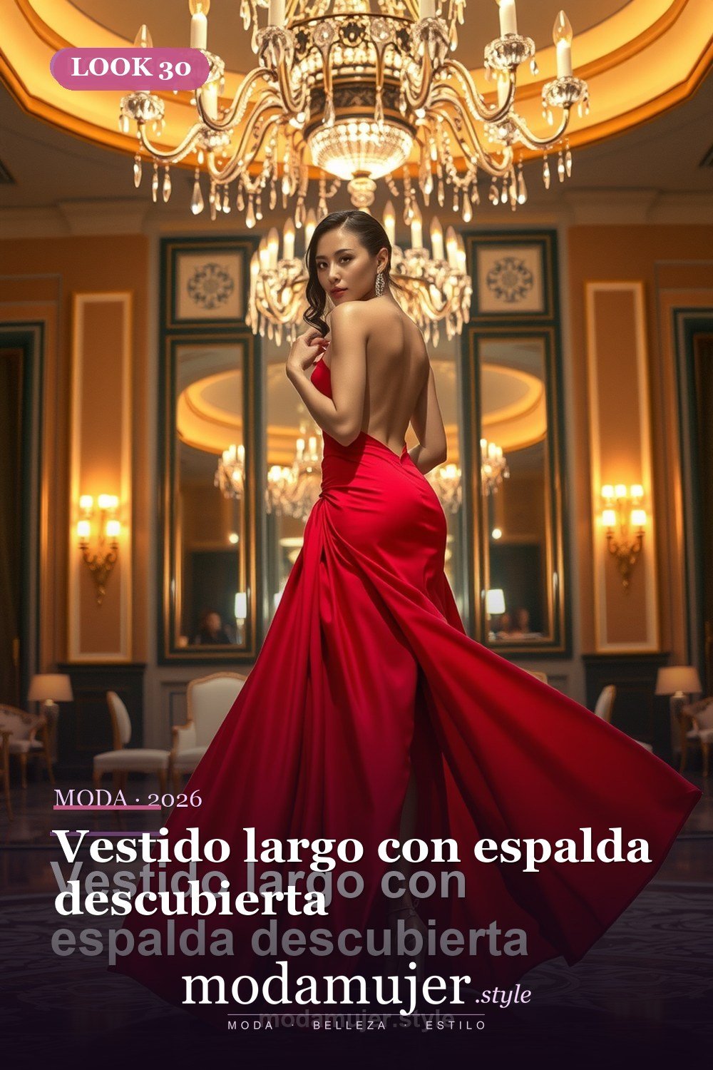 Vestido largo con espalda descubierta — 30 looks de fiesta para mujer en 2026: ideas para eventos y noche
