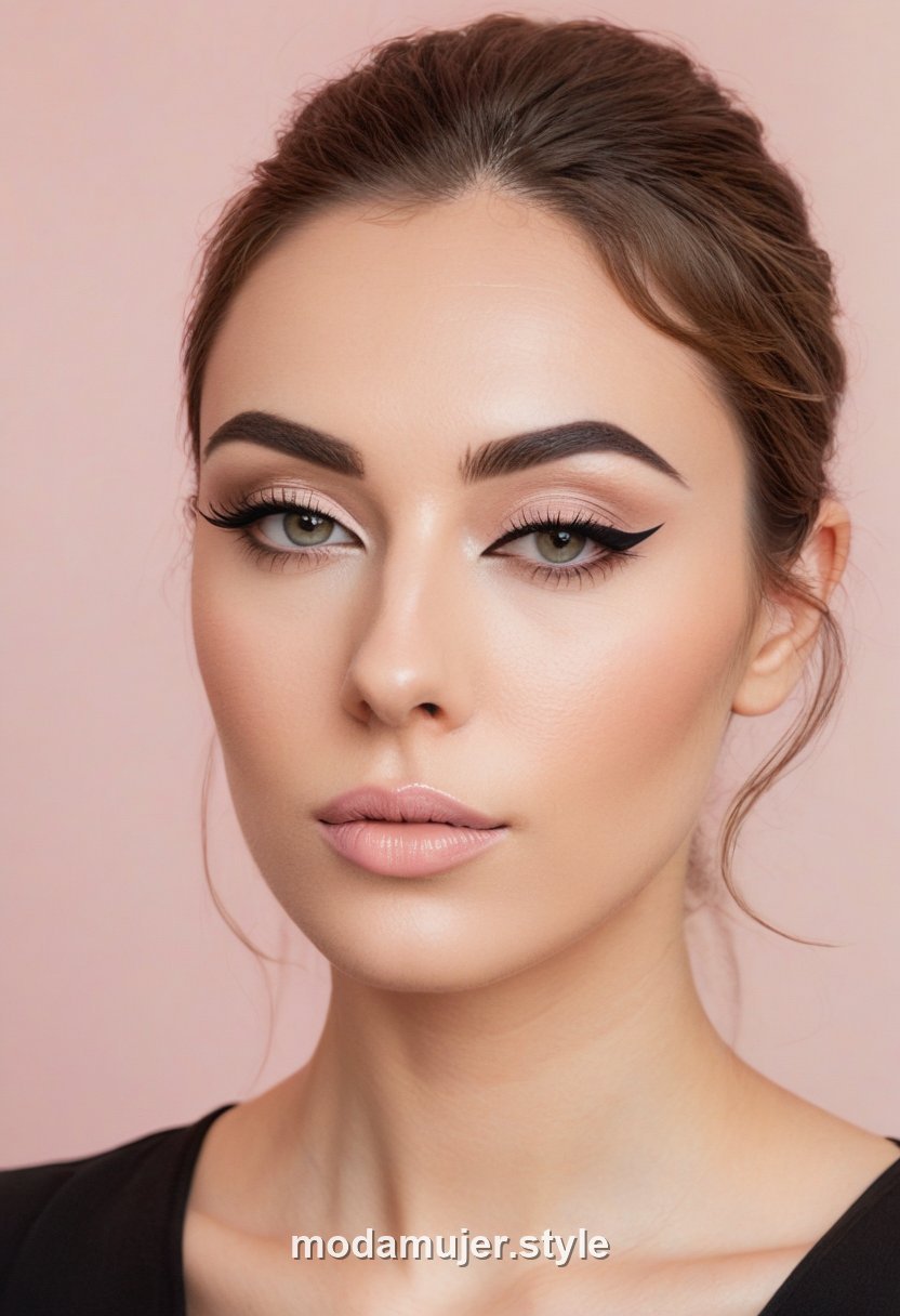 Mujer con delineado gatuno tipo cat eye