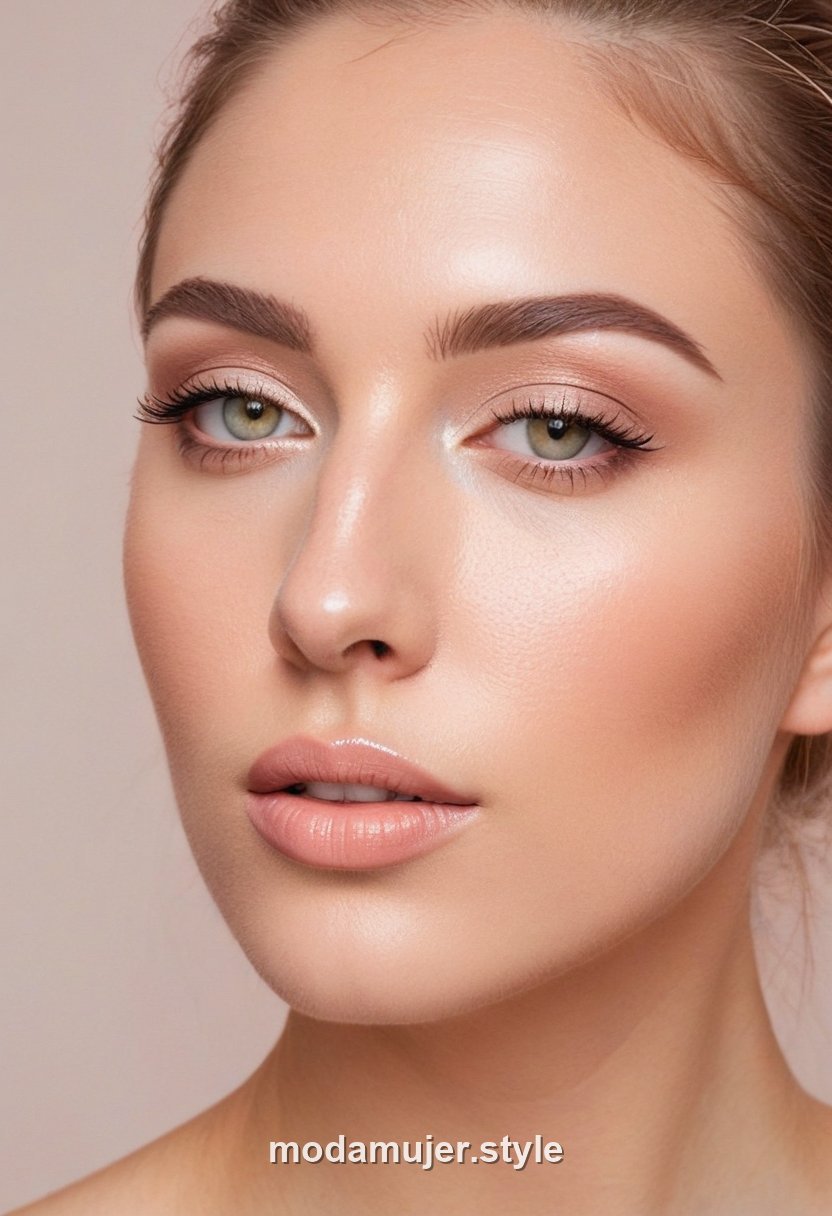 Mujer con look editorial y eyeliner blanco gráfico