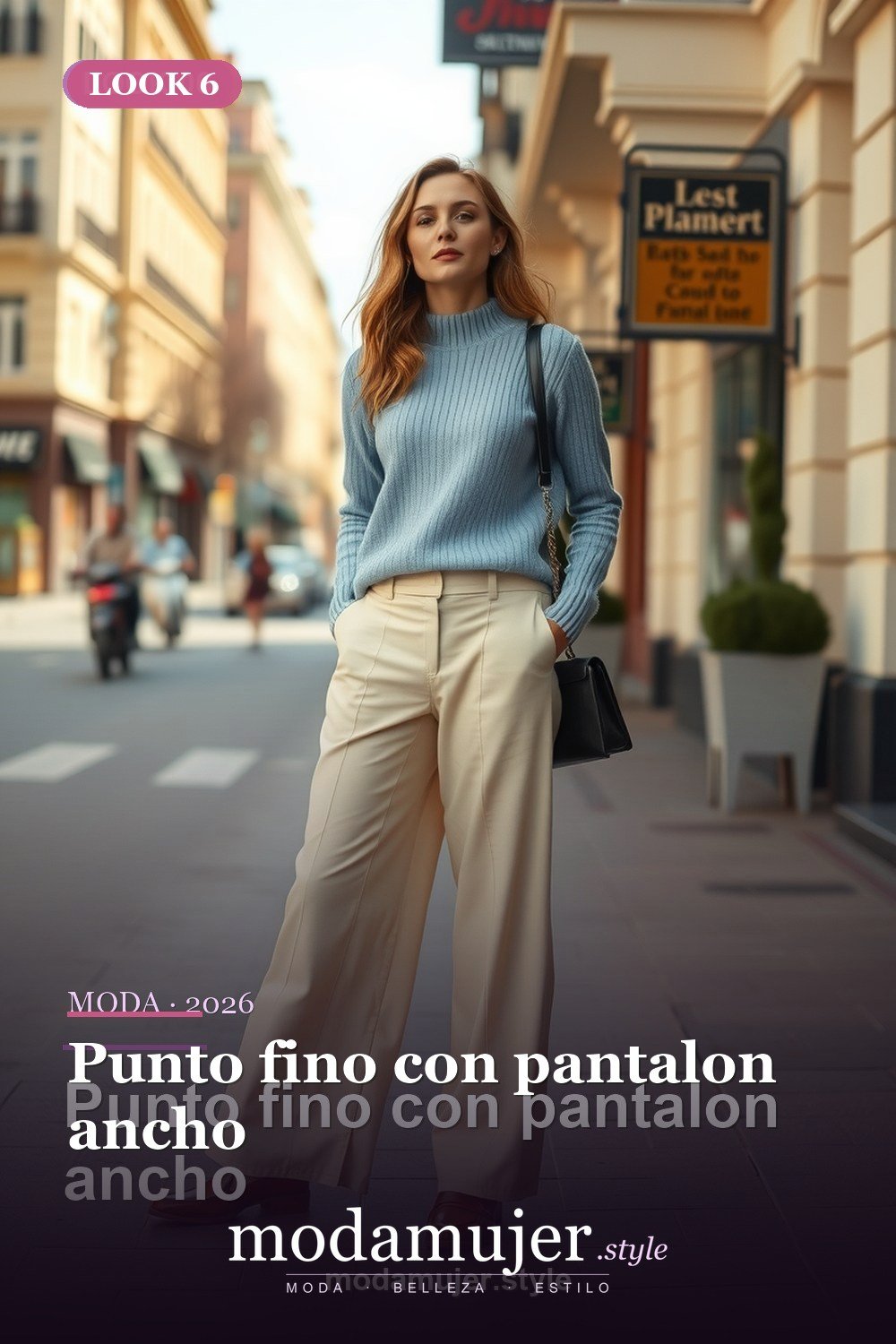 Punto fino con pantalon ancho — 30 looks de primavera para mujer en 2026: ideas de entretiempo
