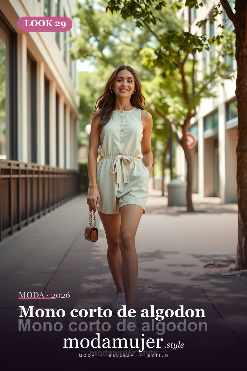 Mono corto de algodon — 30 looks de primavera para mujer en 2026: ideas de entretiempo