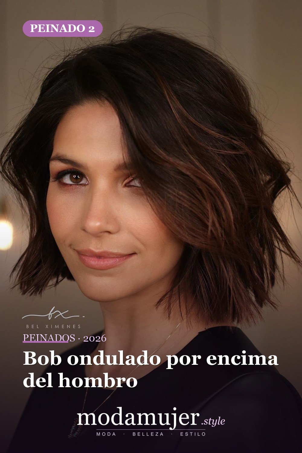 Bob ondulado por encima del hombro — Los 47 mejores cortes de pelo bob para 2026