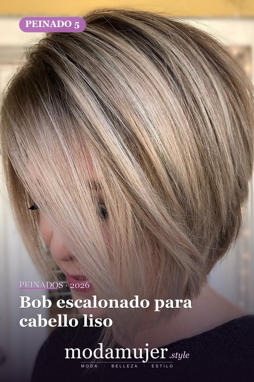 Bob escalonado para cabello liso — Los 47 mejores cortes de pelo bob para 2026