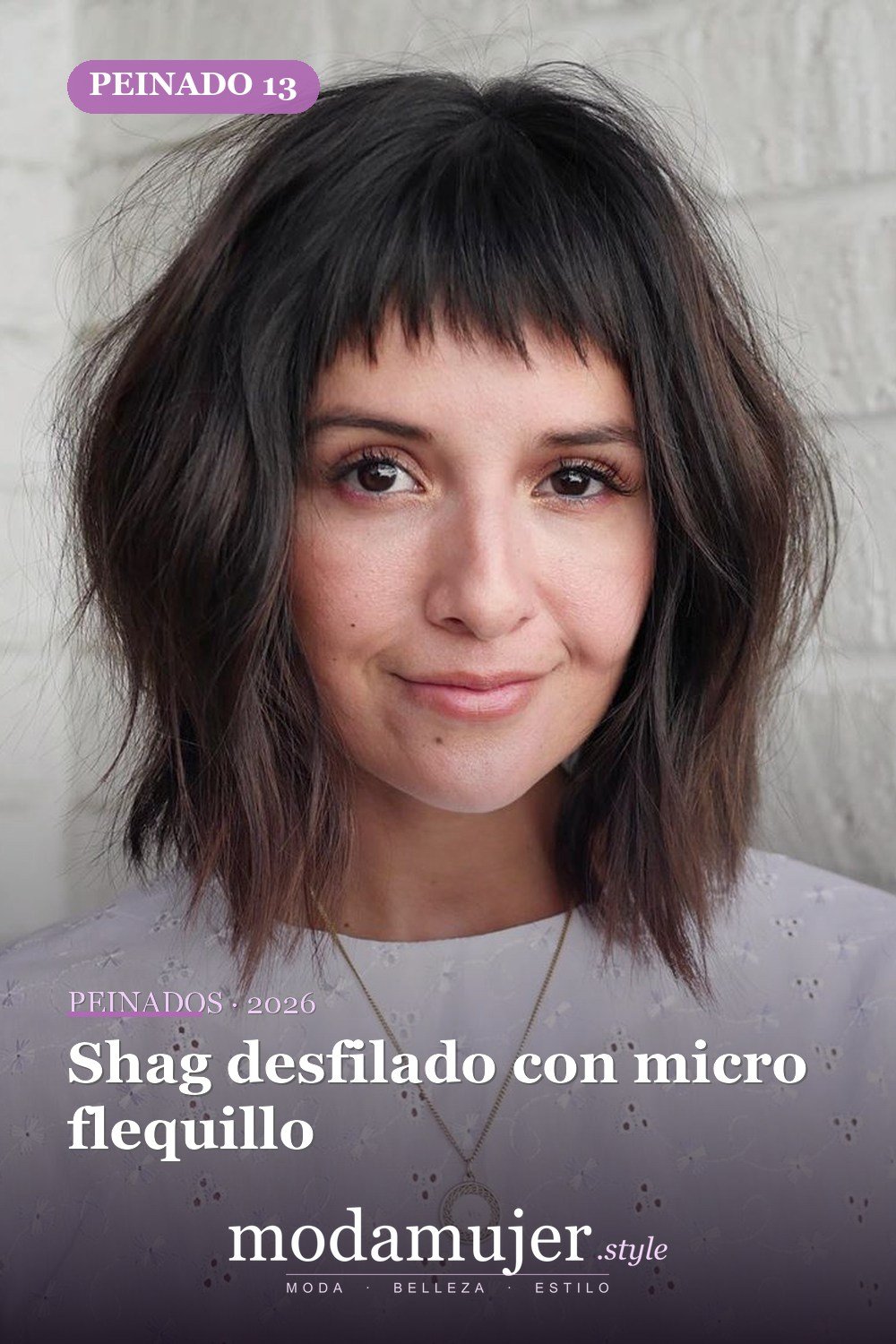 Shag desfilado con micro flequillo — Los 47 mejores cortes de pelo bob para 2026