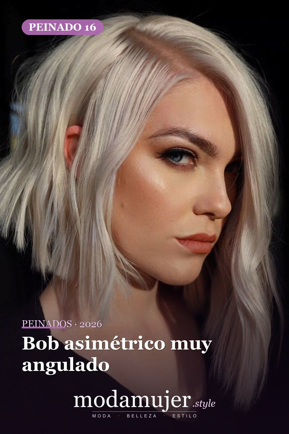 Bob asimétrico muy angulado — Los 47 mejores cortes de pelo bob para 2026