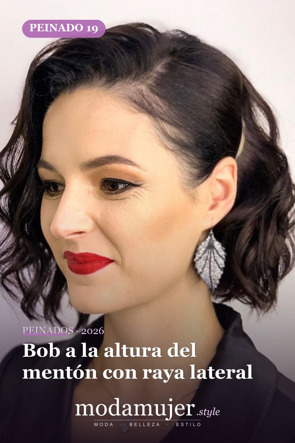 Bob a la altura del mentón con raya lateral — Los 47 mejores cortes de pelo bob para 2026