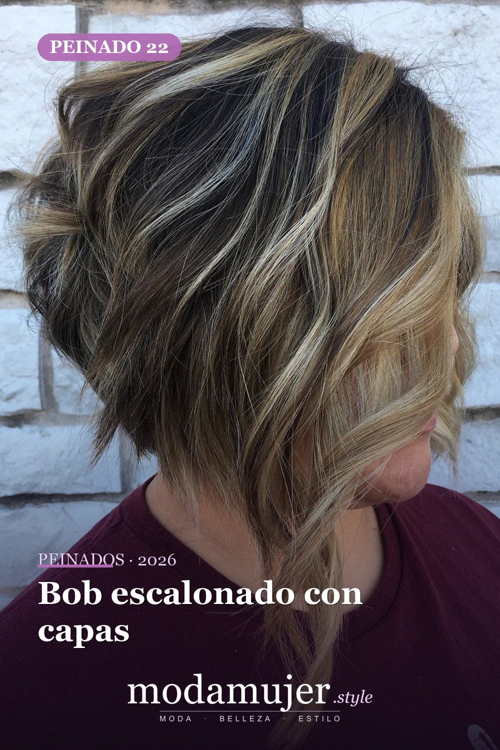 Bob escalonado con capas — Los 47 mejores cortes de pelo bob para 2026
