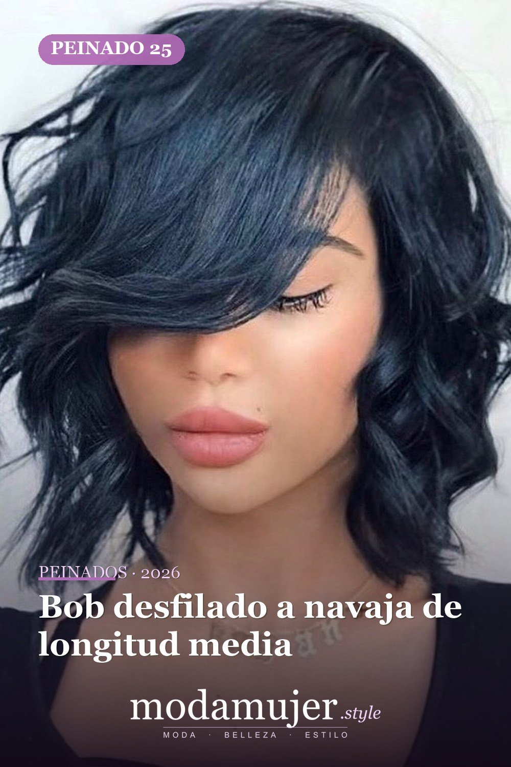 Bob desfilado a navaja de longitud media — Los 47 mejores cortes de pelo bob para 2026