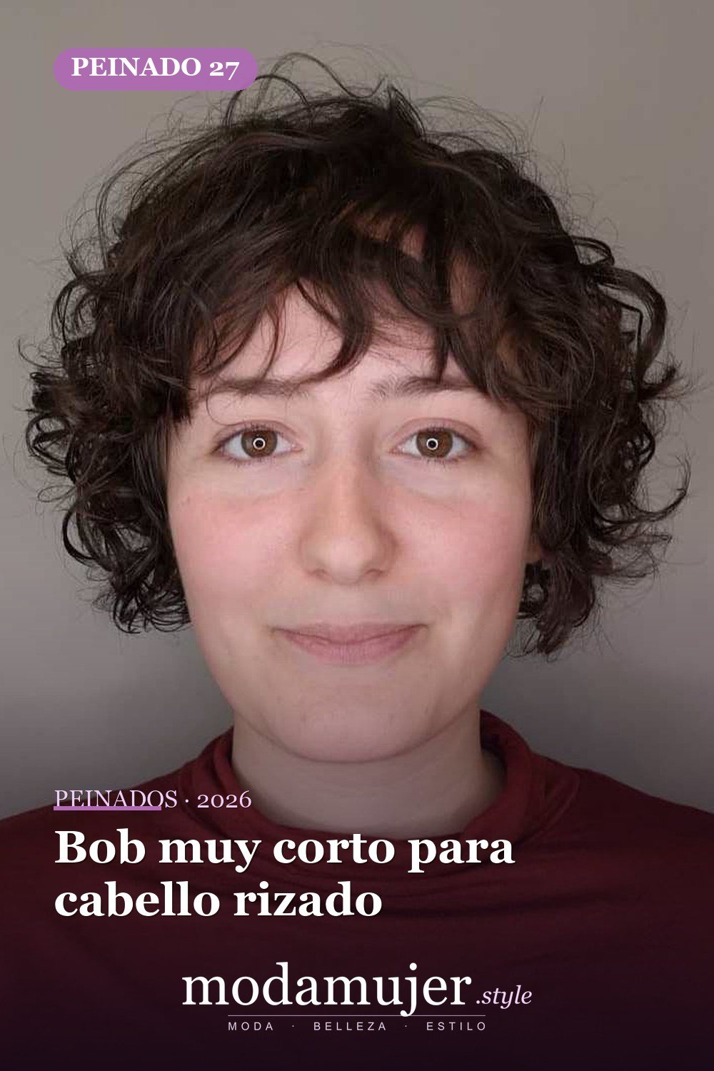 Bob muy corto para cabello rizado — Los 47 mejores cortes de pelo bob para 2026