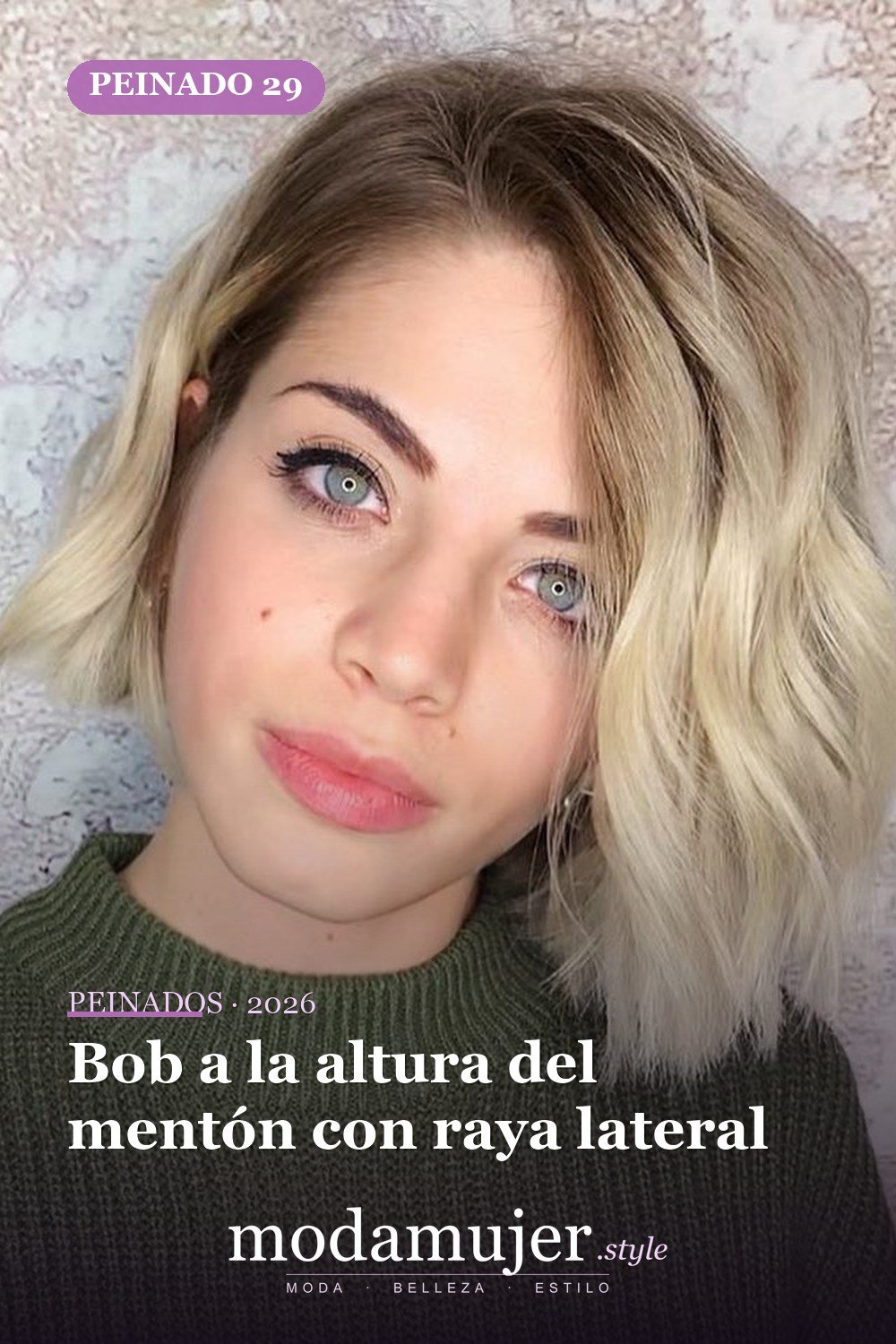 Bob a la altura del mentón con raya lateral — Los 47 mejores cortes de pelo bob para 2026