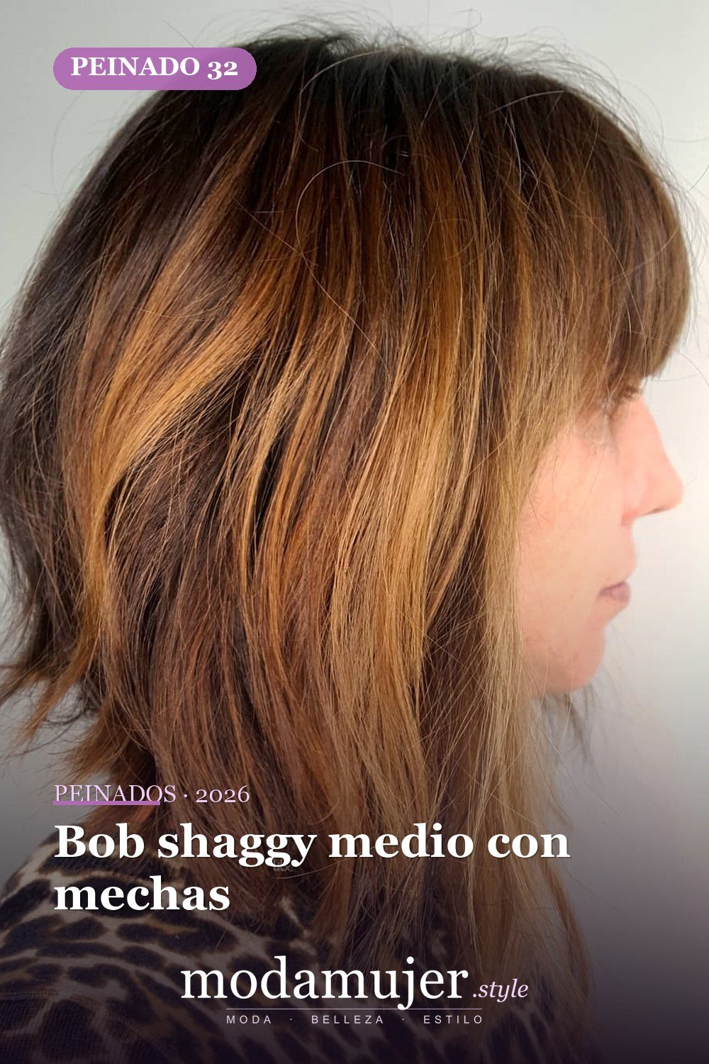 Bob shaggy medio con mechas — Los 47 mejores cortes de pelo bob para 2026