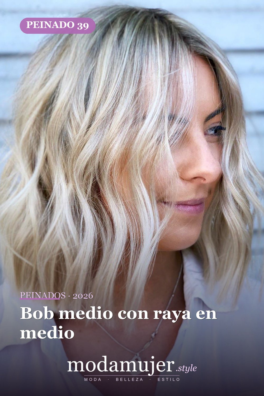 Bob medio con raya en medio — Los 47 mejores cortes de pelo bob para 2026