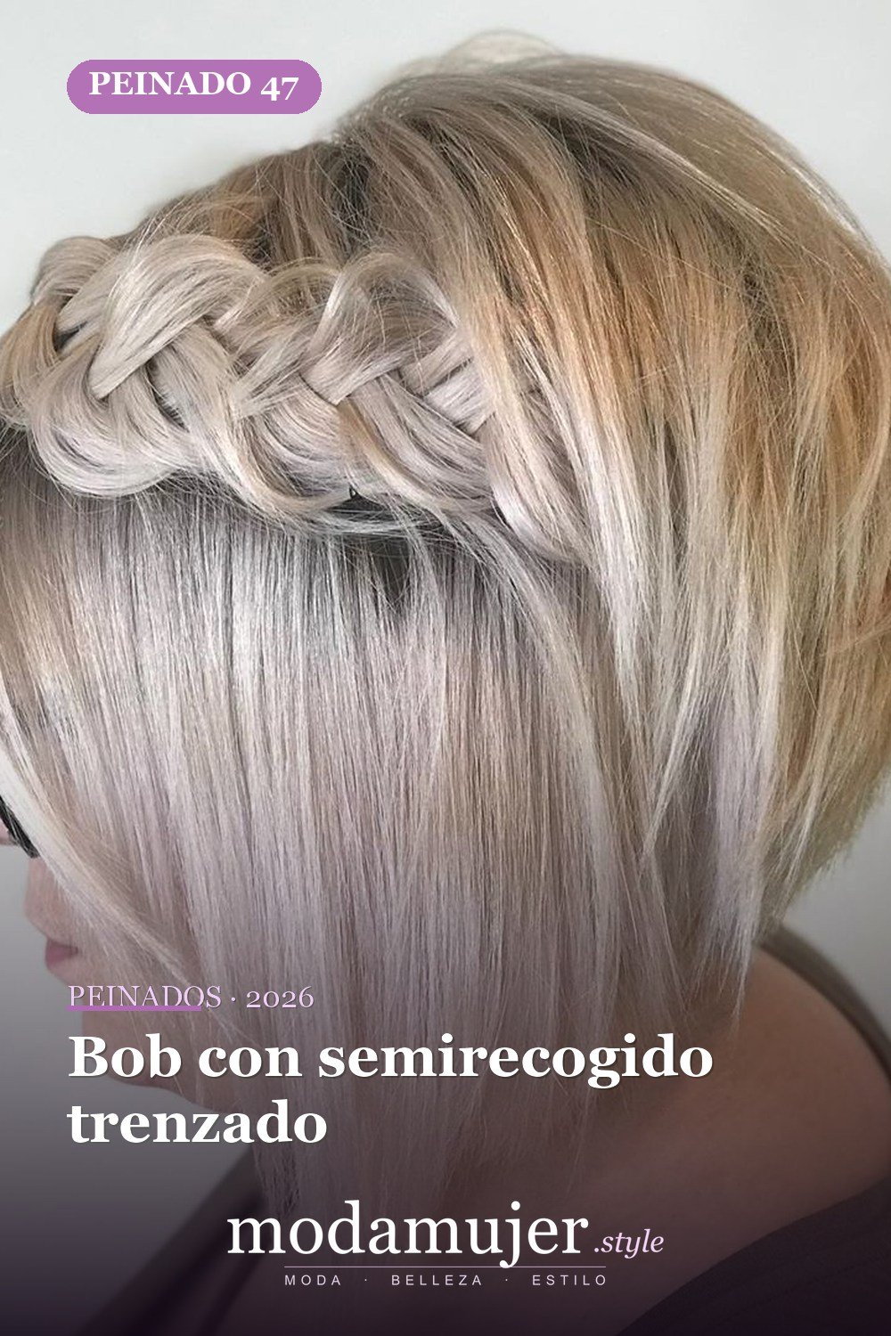 Bob con semirecogido trenzado — Los 47 mejores cortes de pelo bob para 2026