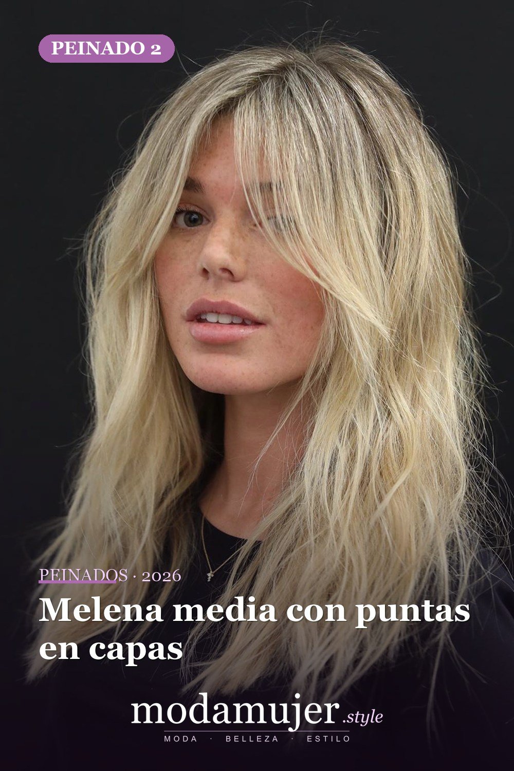 Melena media con puntas en capas — Los 49 mejores cortes de pelo en capas y peinados para 2026