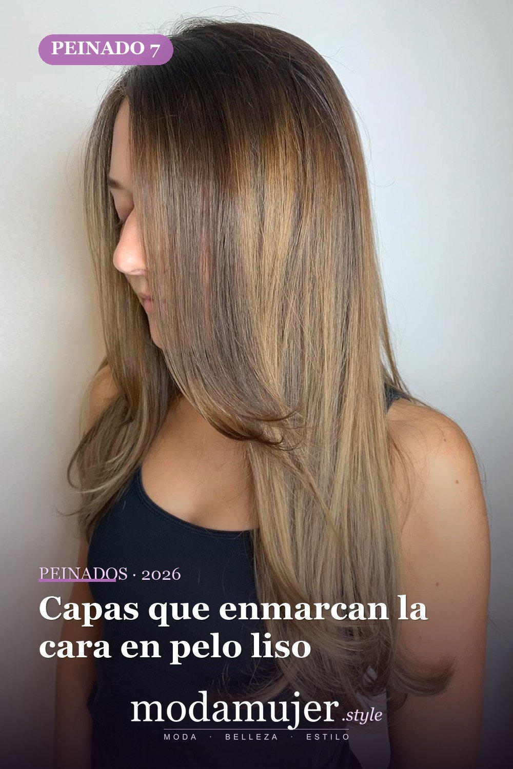 Capas que enmarcan la cara en pelo liso — Los 49 mejores cortes de pelo en capas y peinados para 2026