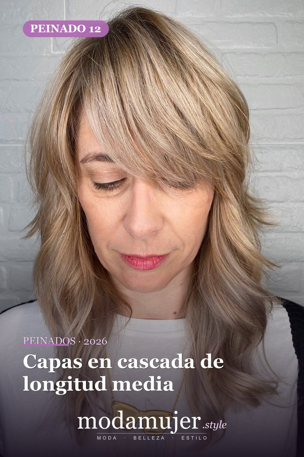 Capas en cascada de longitud media — Los 49 mejores cortes de pelo en capas y peinados para 2026