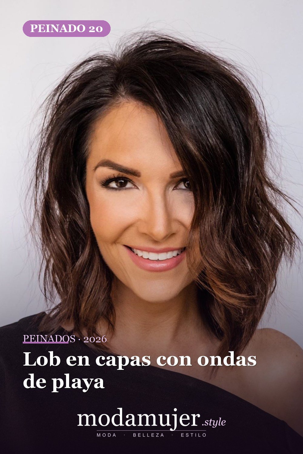 Lob en capas con ondas de playa — Los 49 mejores cortes de pelo en capas y peinados para 2026