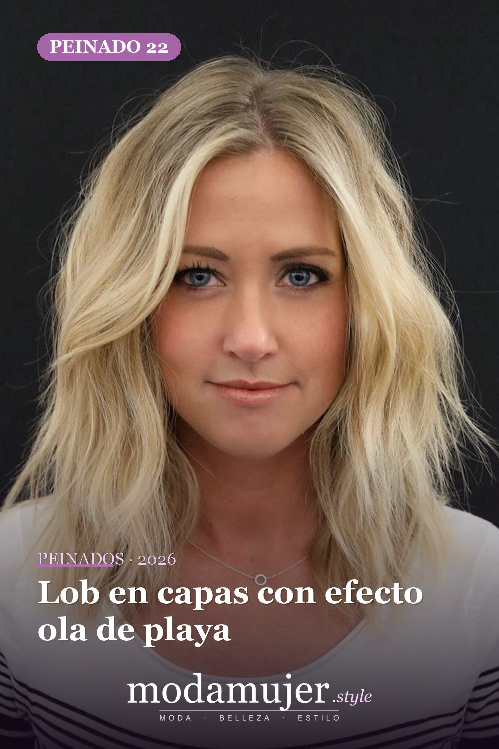 Lob en capas con efecto ola de playa — Los 49 mejores cortes de pelo en capas y peinados para 2026