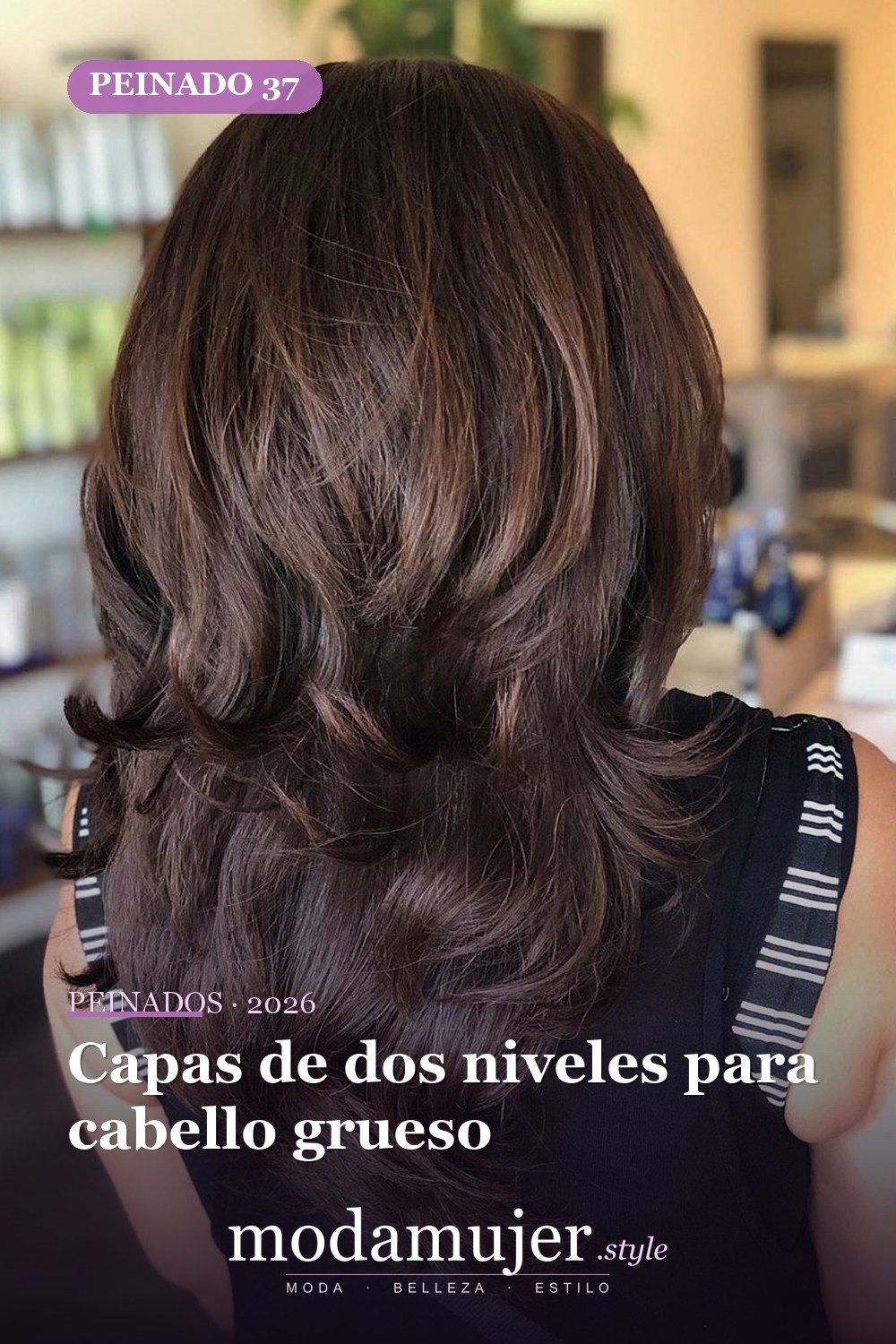 Capas de dos niveles para cabello grueso — Los 49 mejores cortes de pelo en capas y peinados para 2026