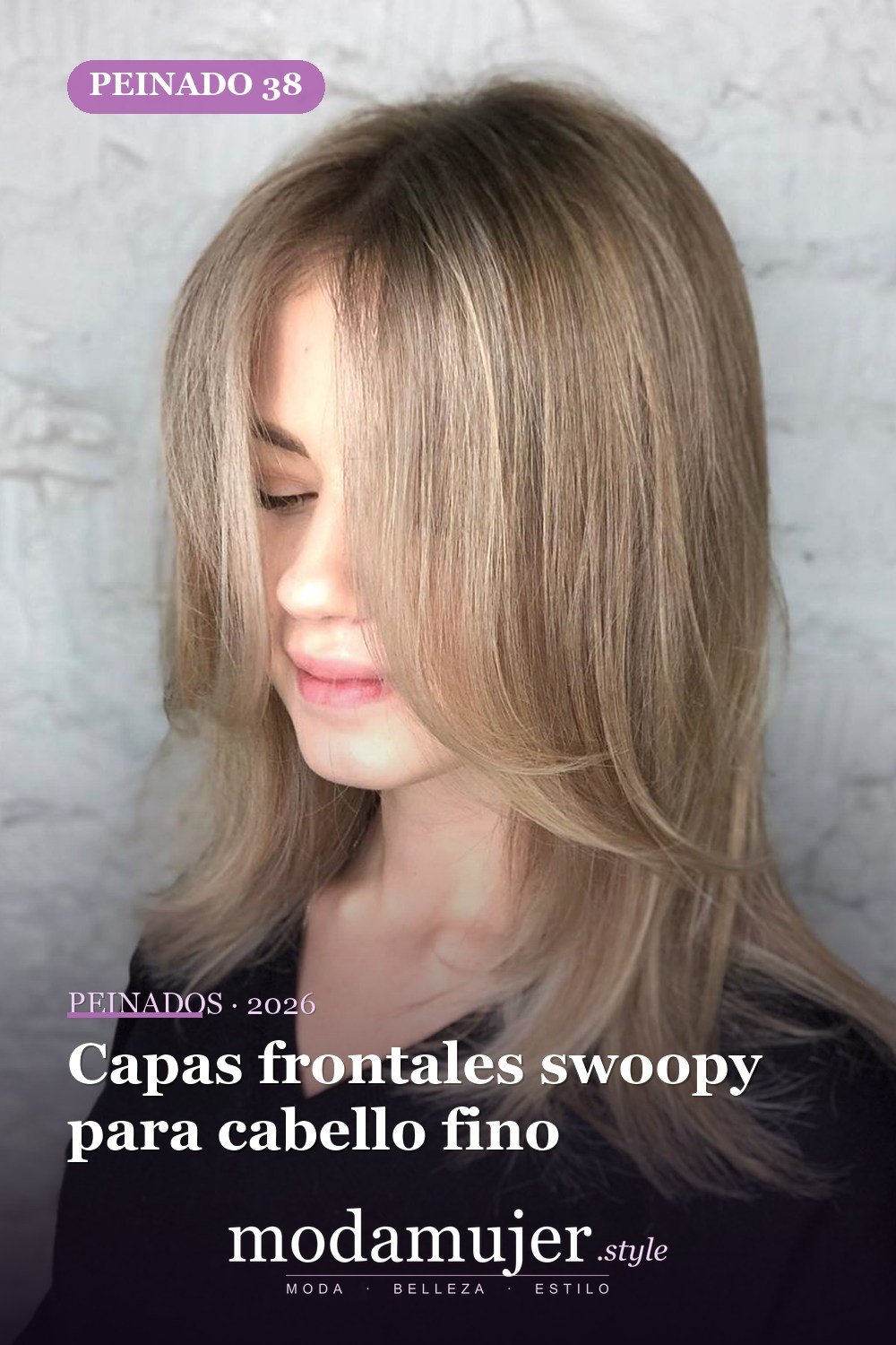 Capas frontales swoopy para cabello fino — Los 49 mejores cortes de pelo en capas y peinados para 2026