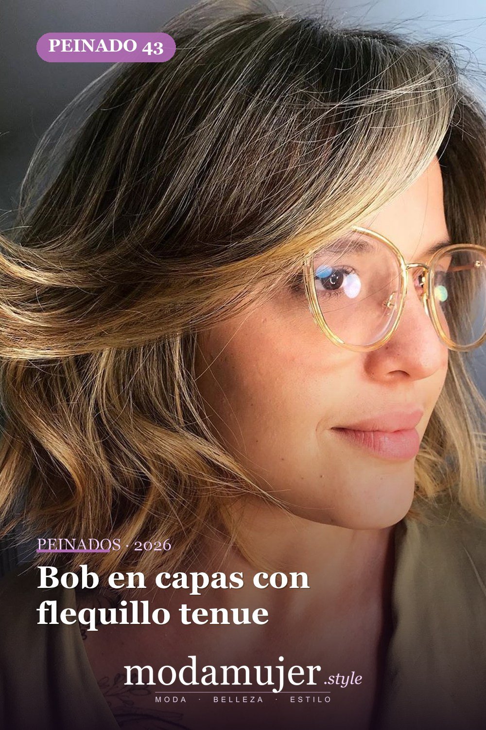Bob en capas con flequillo tenue — Los 49 mejores cortes de pelo en capas y peinados para 2026