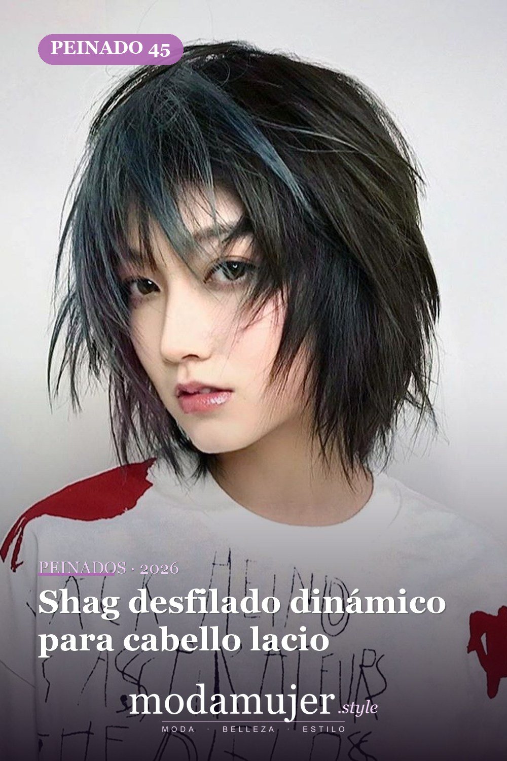Shag desfilado dinámico para cabello lacio — Los 49 mejores cortes de pelo en capas y peinados para 2026