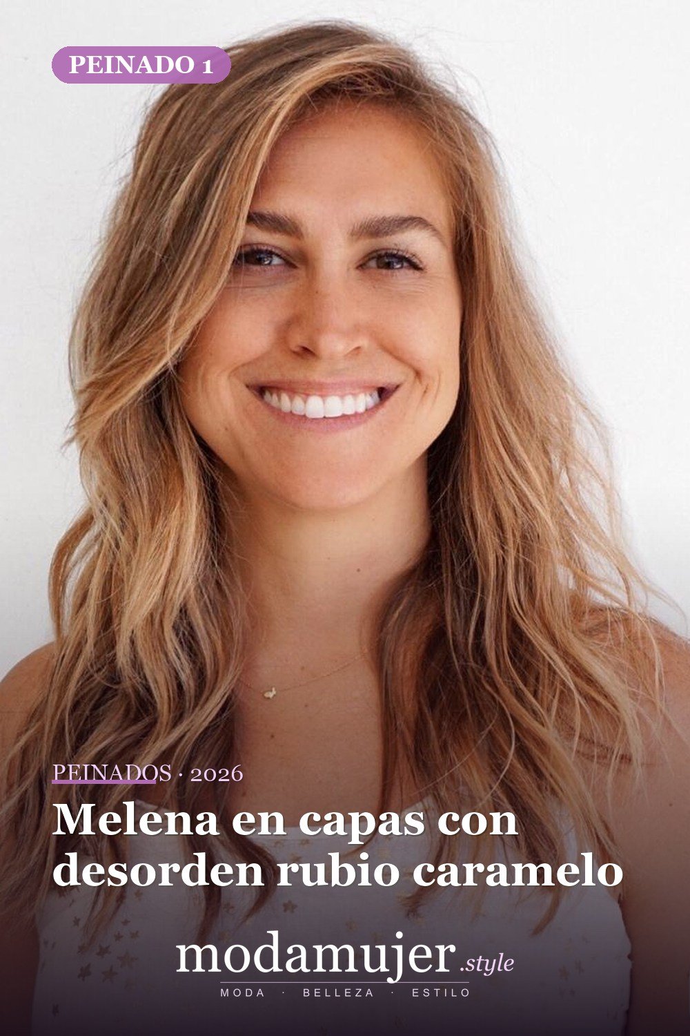 Melena en capas con desorden rubio caramelo — Los 50 mejores cortes de pelo para caras cuadradas que definitivamente funcionan
