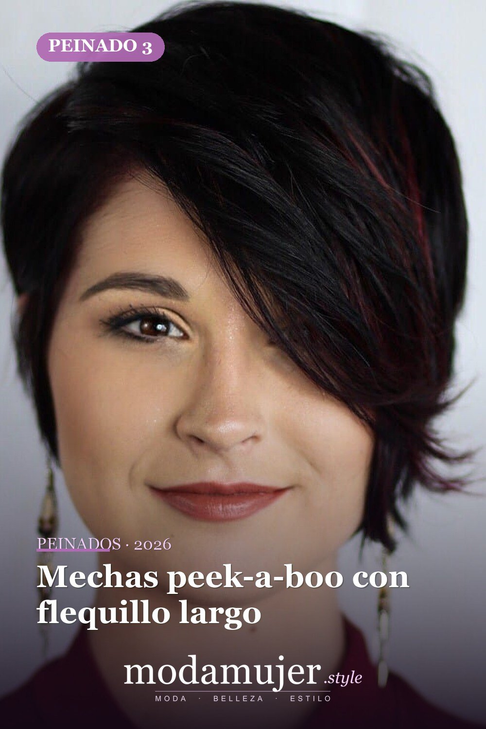 Mechas peek-a-boo con flequillo largo — Los 50 mejores cortes de pelo para caras cuadradas que definitivamente funcionan