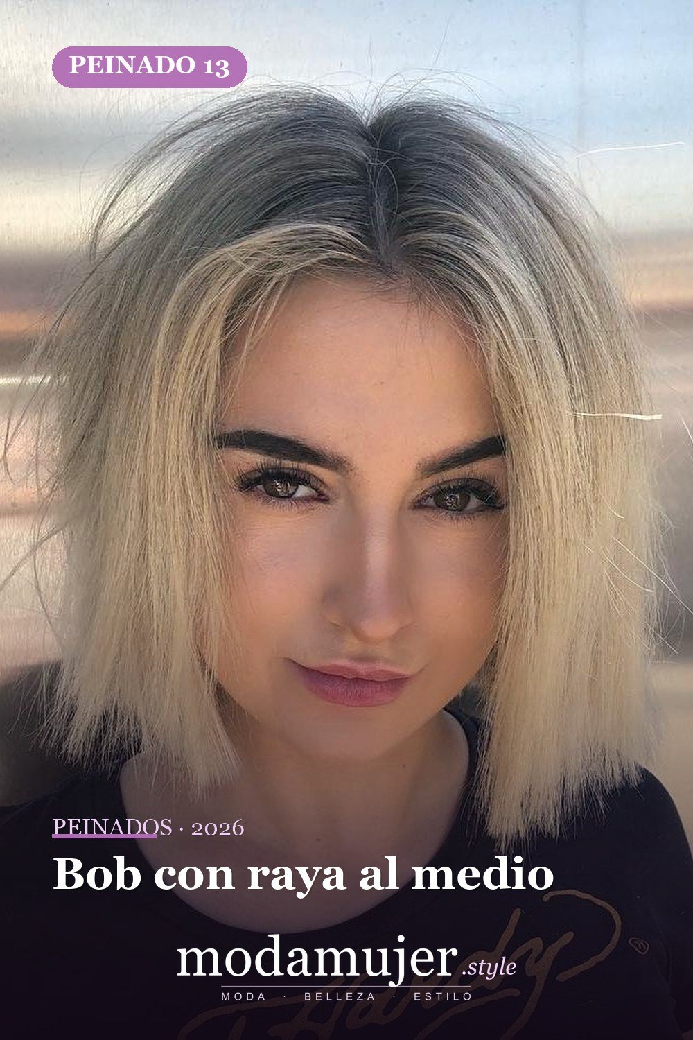 Bob con raya al medio — Los 50 mejores cortes de pelo para caras cuadradas que definitivamente funcionan