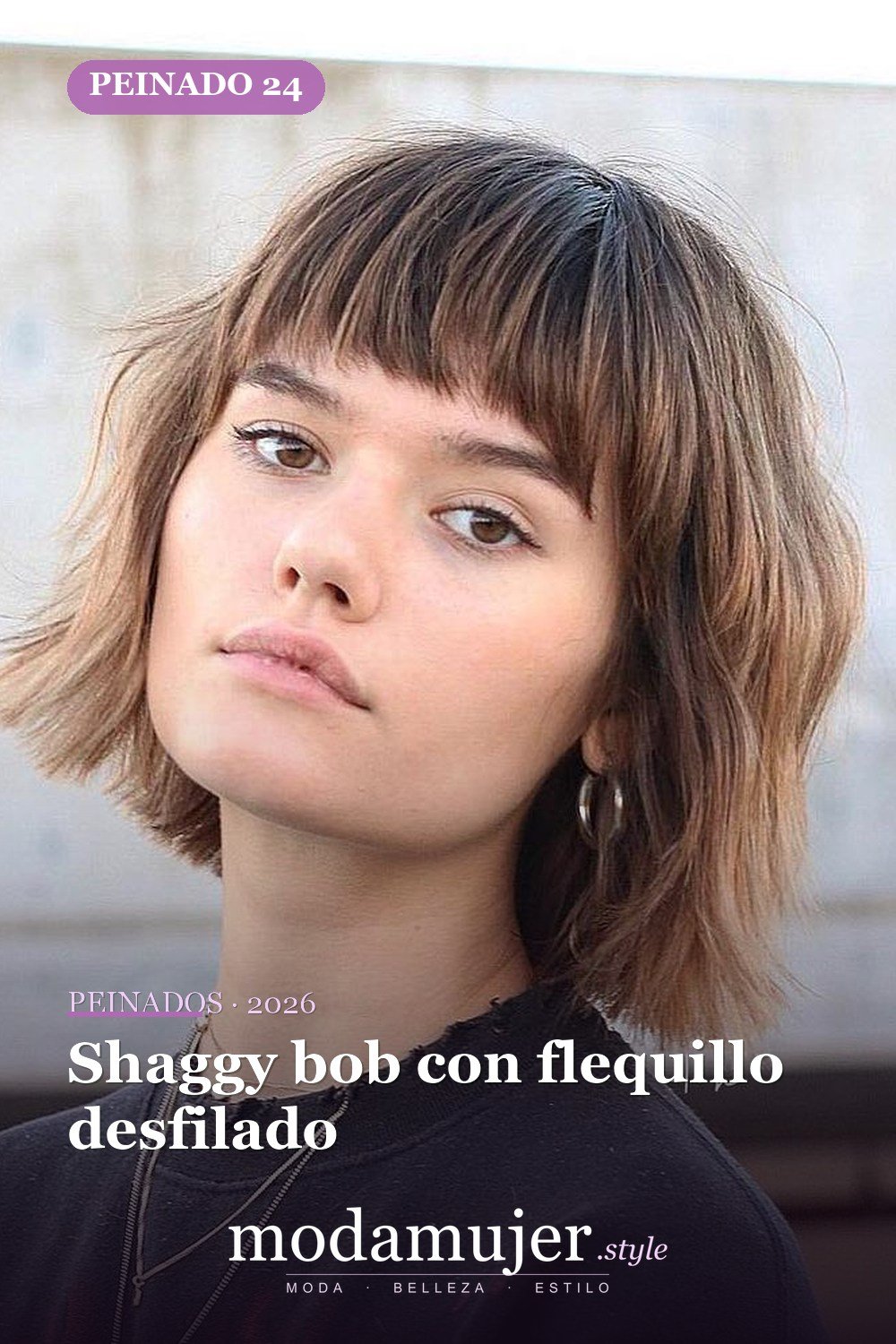 Shaggy bob con flequillo desfilado — Los 50 mejores cortes de pelo para caras cuadradas que definitivamente funcionan
