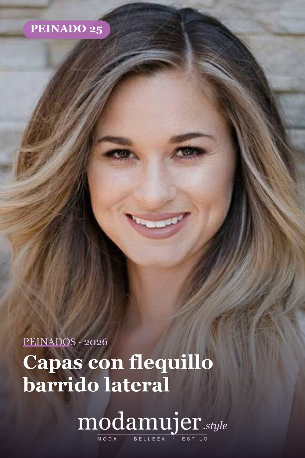 Capas con flequillo barrido lateral — Los 50 mejores cortes de pelo para caras cuadradas que definitivamente funcionan