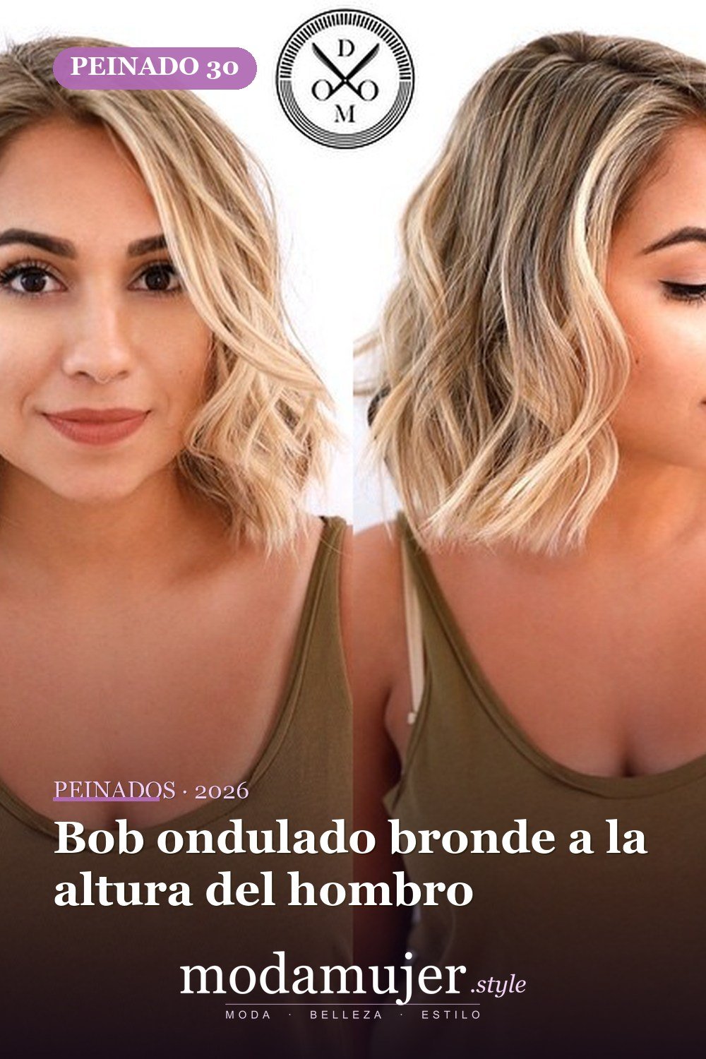 Bob ondulado bronde a la altura del hombro — Los 50 mejores cortes de pelo para caras cuadradas que definitivamente funcionan