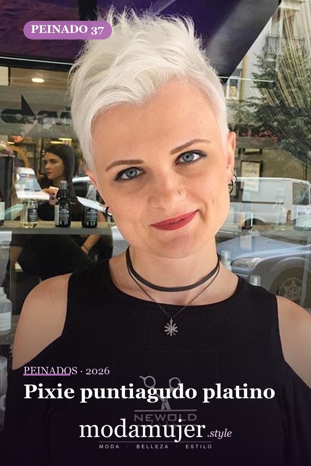 Pixie puntiagudo platino — Los 50 mejores cortes de pelo para caras cuadradas que definitivamente funcionan
