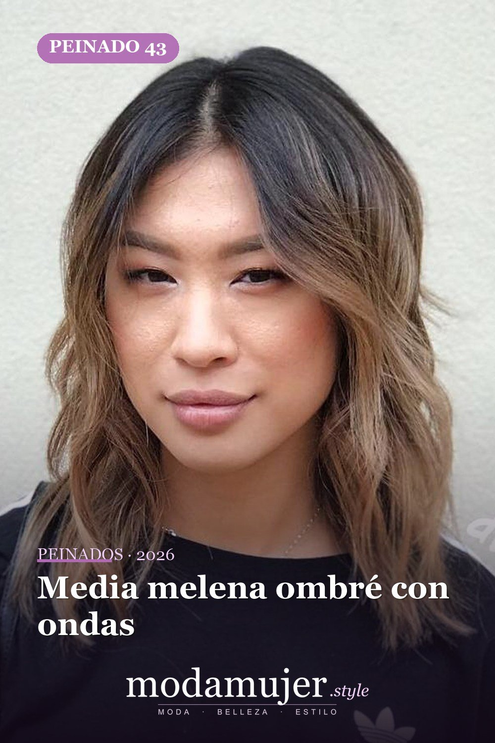 Media melena ombré con ondas — Los 50 mejores cortes de pelo para caras cuadradas que definitivamente funcionan