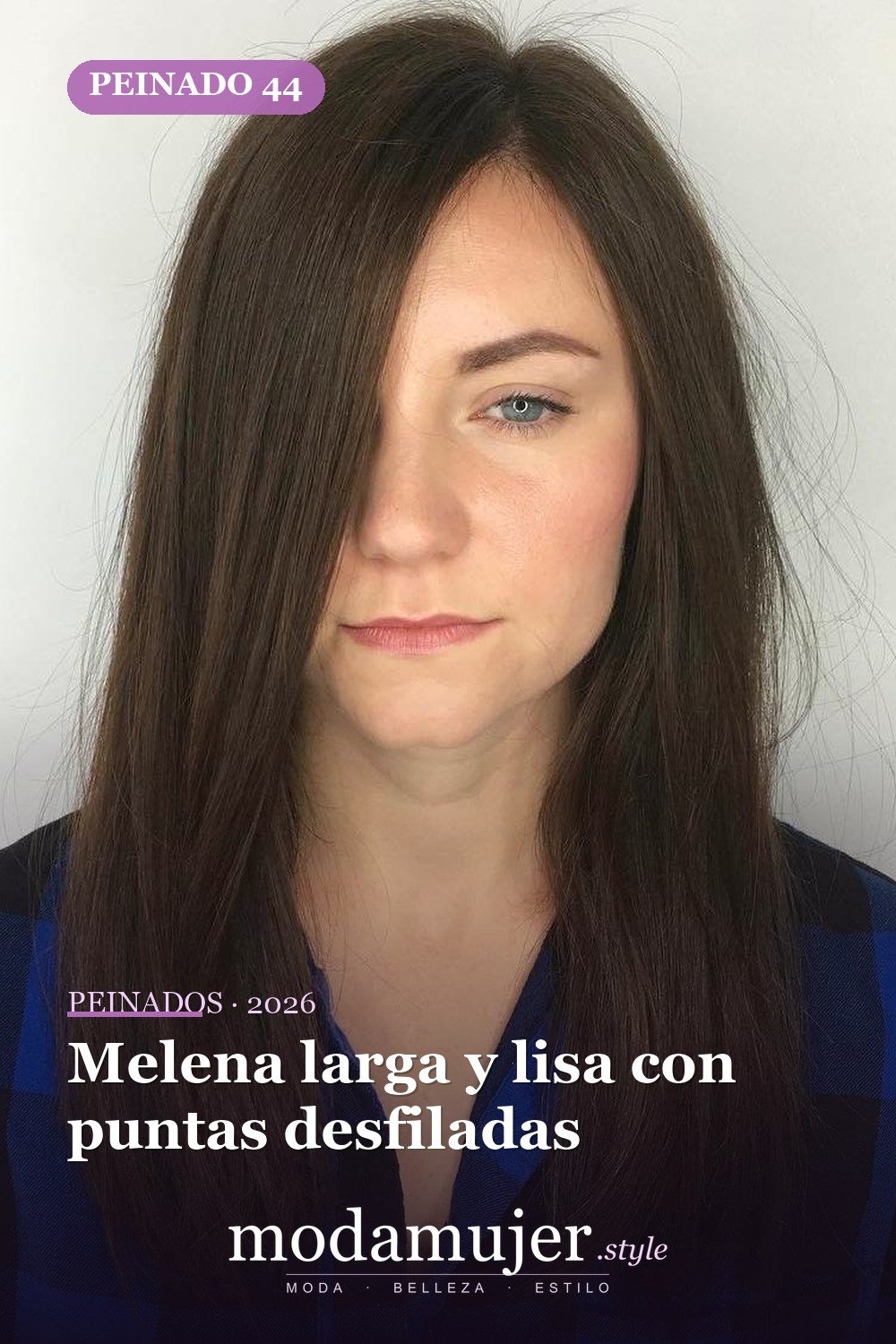 Melena larga y lisa con puntas desfiladas — Los 50 mejores cortes de pelo para caras cuadradas que definitivamente funcionan