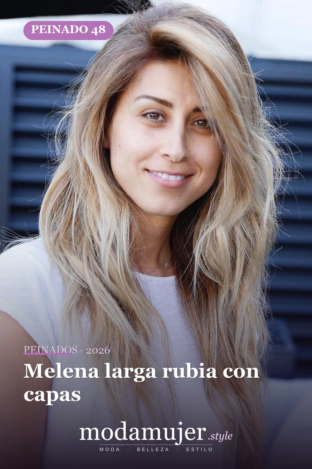 Melena larga rubia con capas — Los 50 mejores cortes de pelo para caras cuadradas que definitivamente funcionan