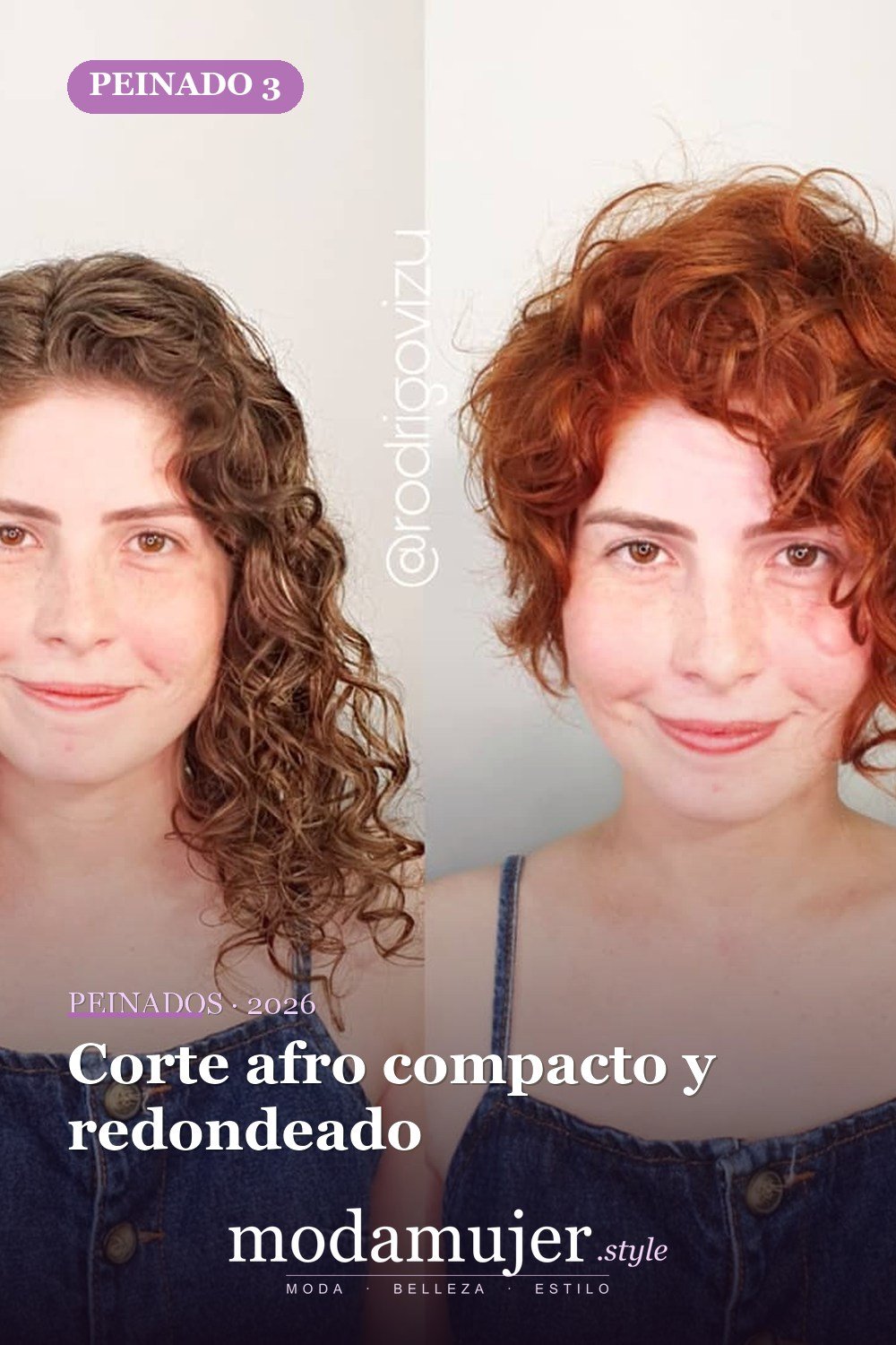 Corte afro compacto y redondeado — Los 50 mejores cortes de pelo y peinados para cabello corto y rizado en 2026