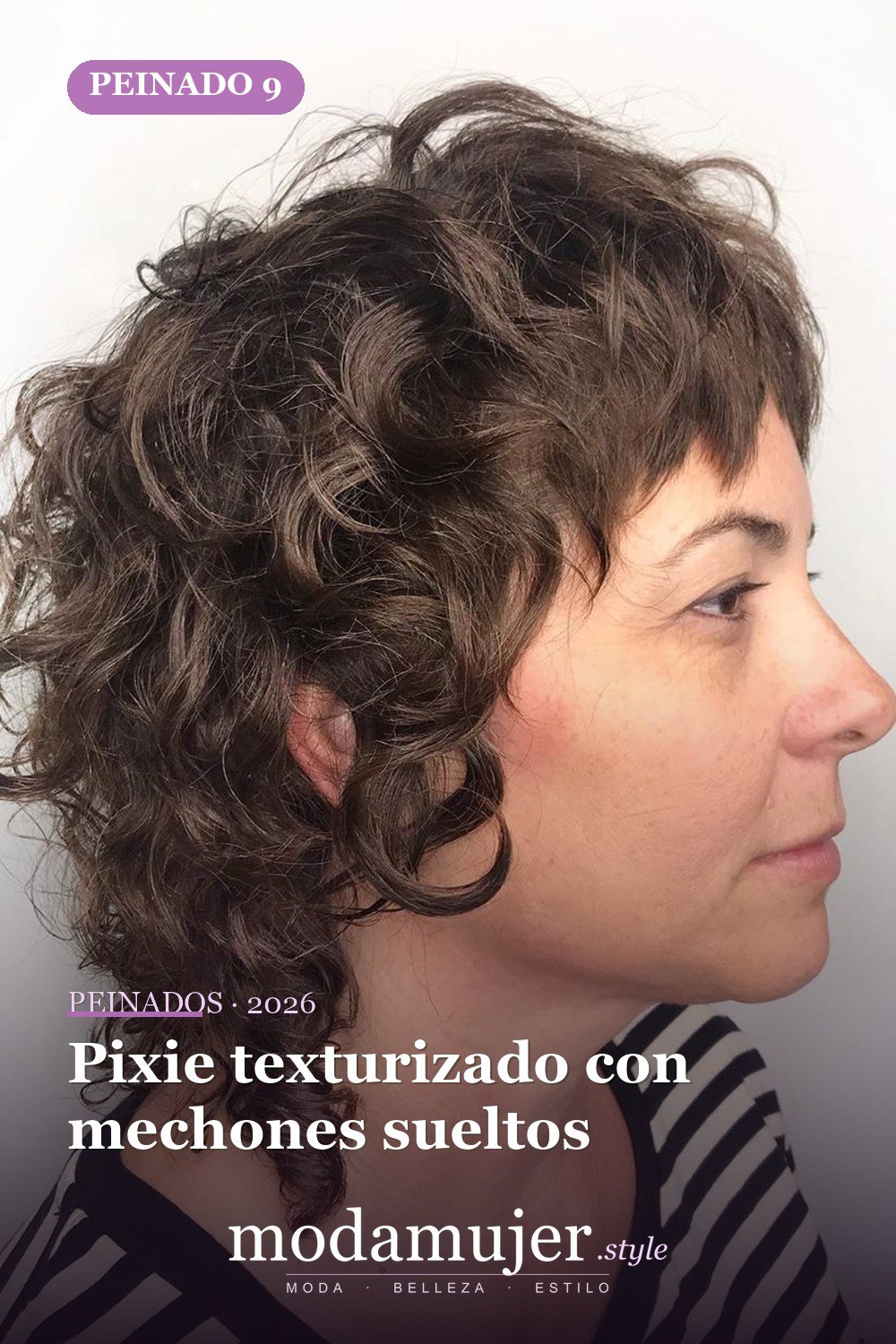 Pixie texturizado con mechones sueltos — Los 50 mejores cortes de pelo y peinados para cabello corto y rizado en 2026