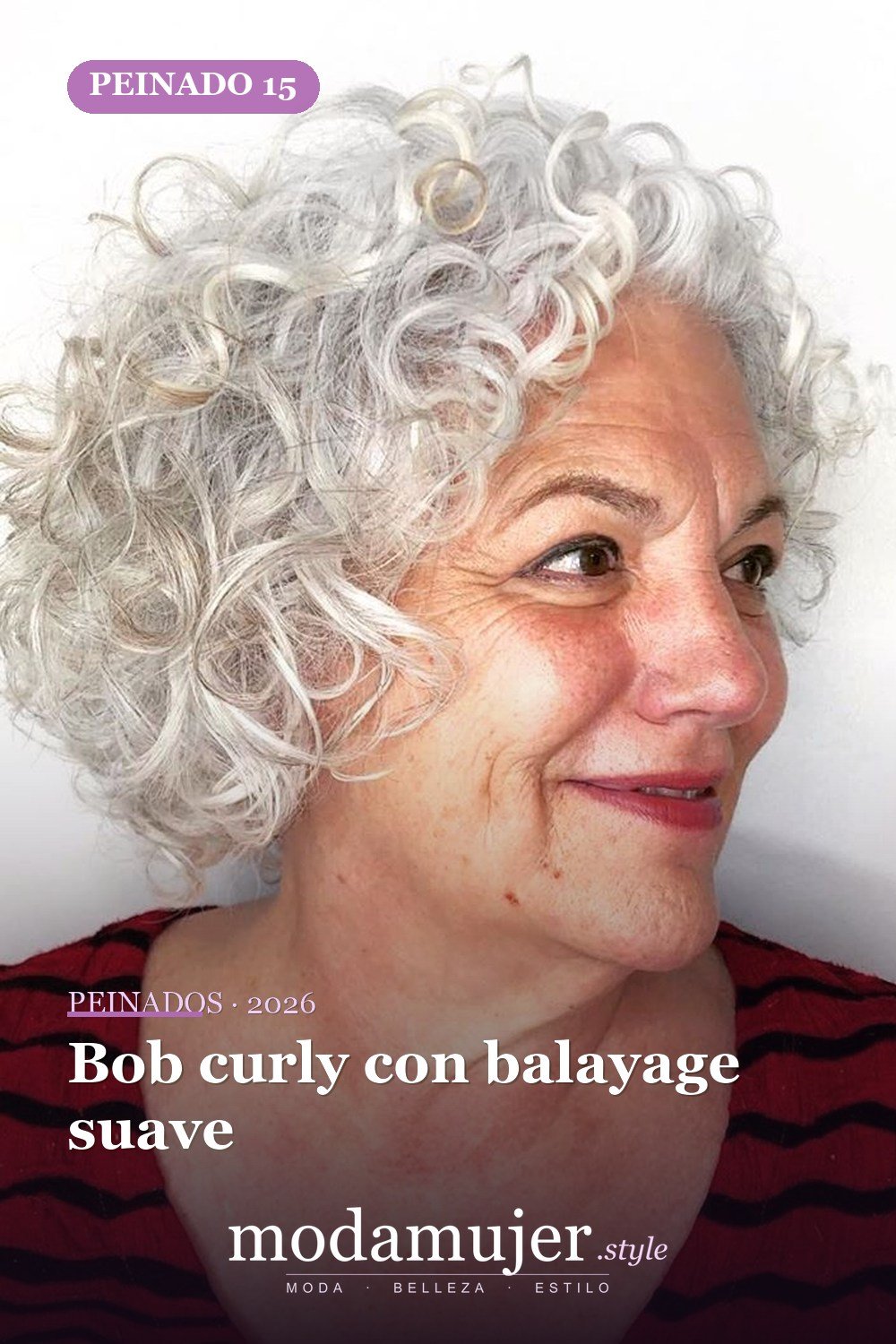 Bob curly con balayage suave — Los 50 mejores cortes de pelo y peinados para cabello corto y rizado en 2026