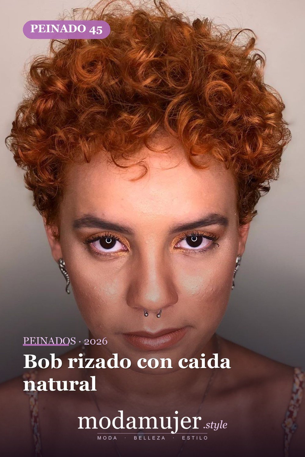 Bob rizado con caida natural — Los 50 mejores cortes de pelo y peinados para cabello corto y rizado en 2026