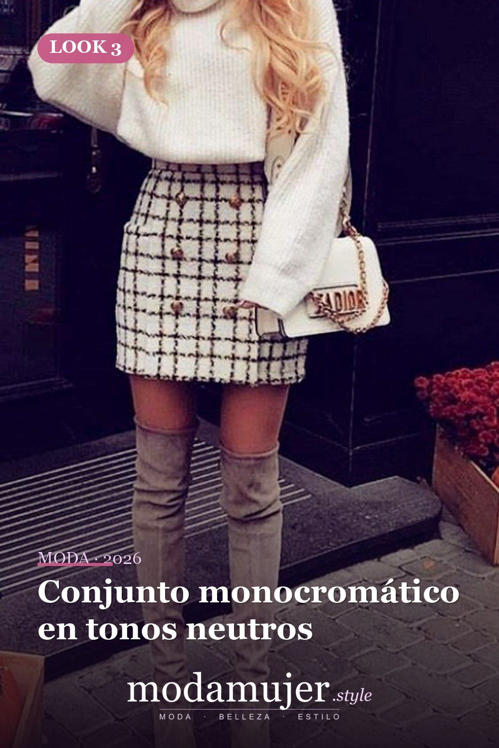 Conjunto monocromático en tonos neutros — Más de 21 ideas de trajes de invierno para mujeres casuales y sexys