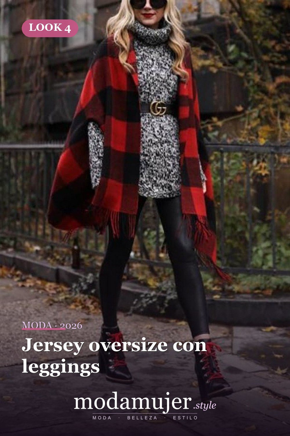 Jersey oversize con leggings — Más de 21 ideas de trajes de invierno para mujeres casuales y sexys
