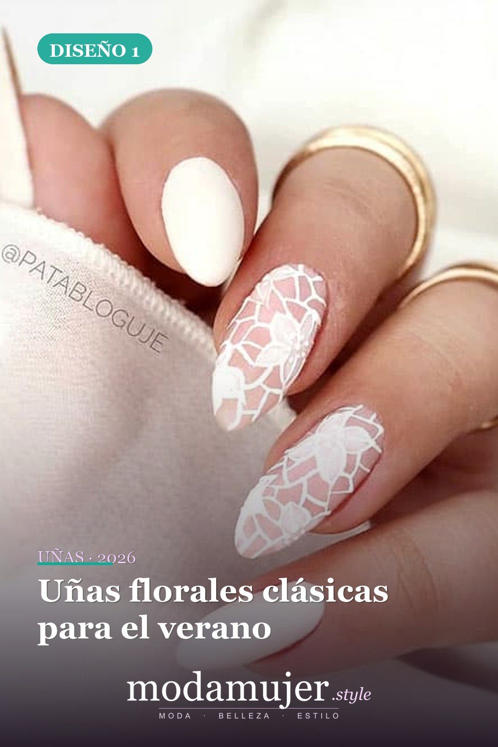 Uñas florales clásicas para el verano — Más de 25 uñas coquetas y lindas para el verano