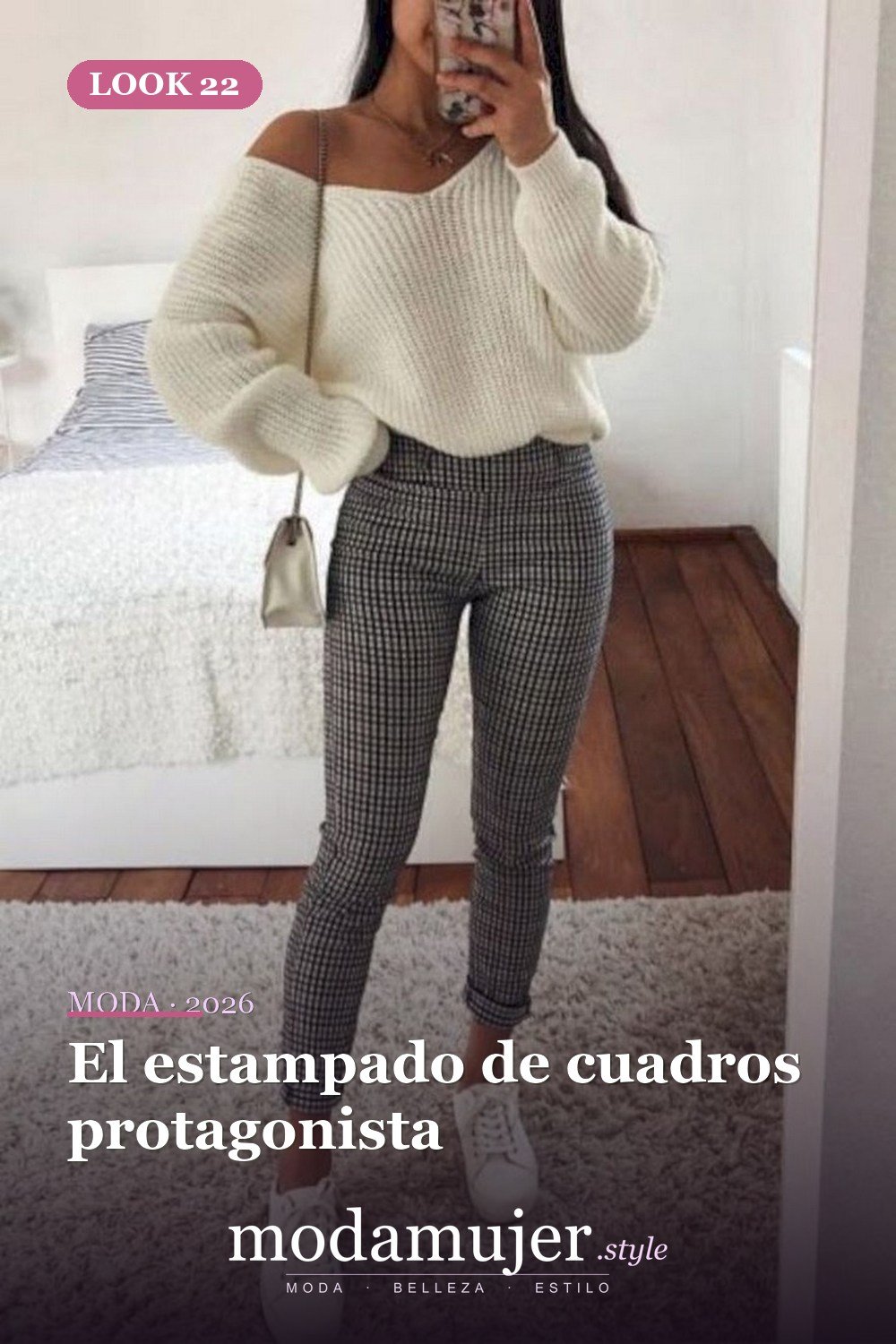 El estampado de cuadros protagonista — Más de 29 ideas de outfits básicos de invierno que toda mujer debe conocer
