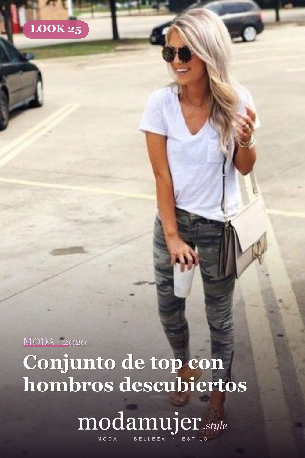 Conjunto de top con hombros descubiertos — Más de 30 ideas de trajes de verano para mujer en 2026