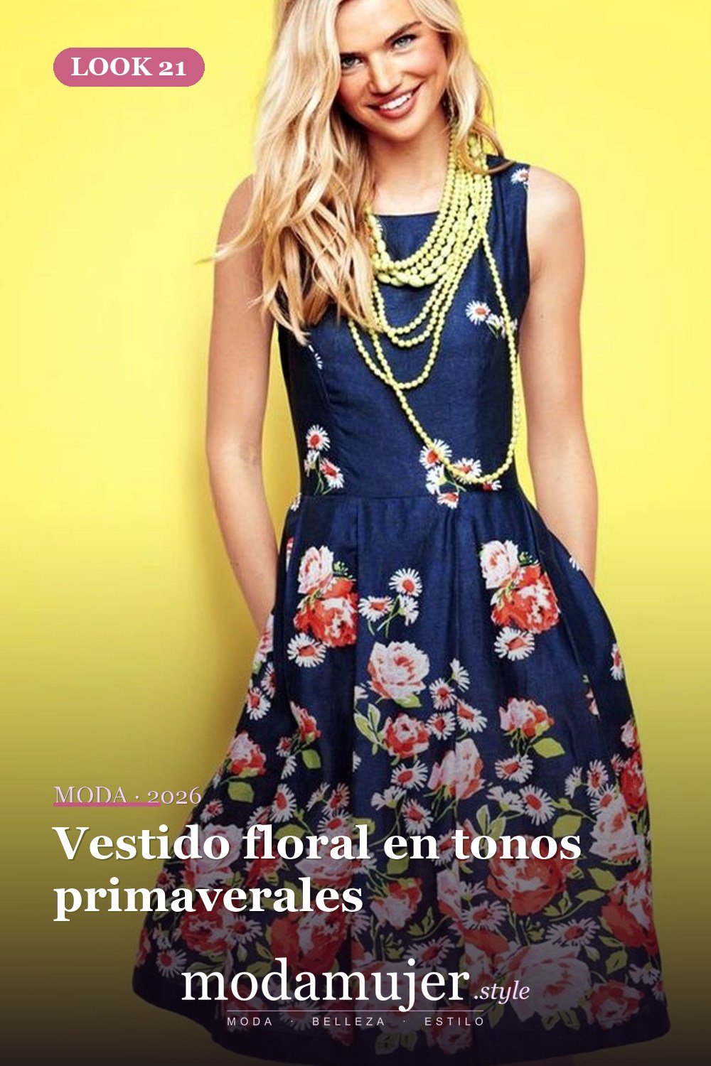 Vestido floral en tonos primaverales — Más de 30 vestidos elegantes de Pascua para toda la primavera 2026