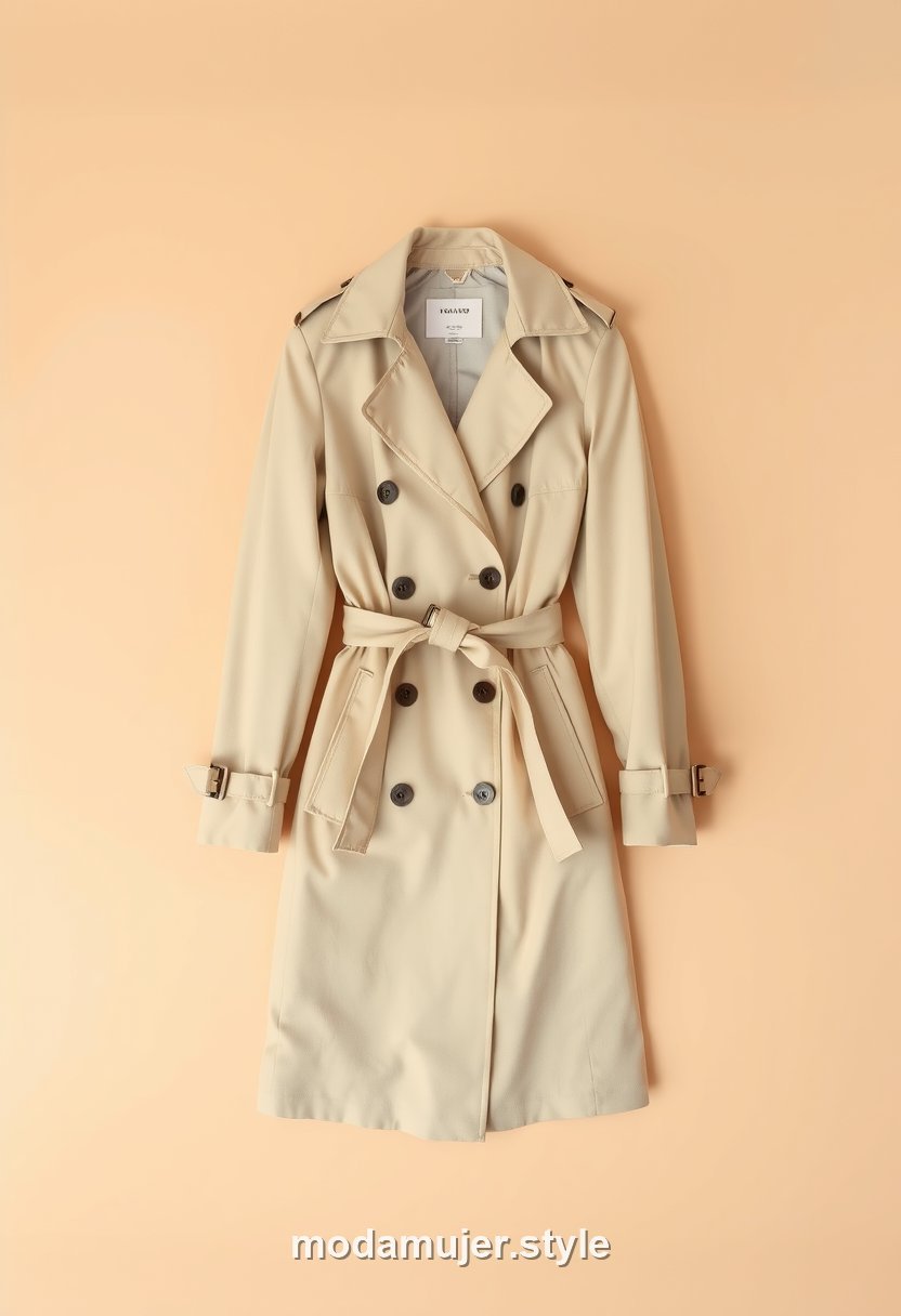 Gabardina o trench beige clásica
