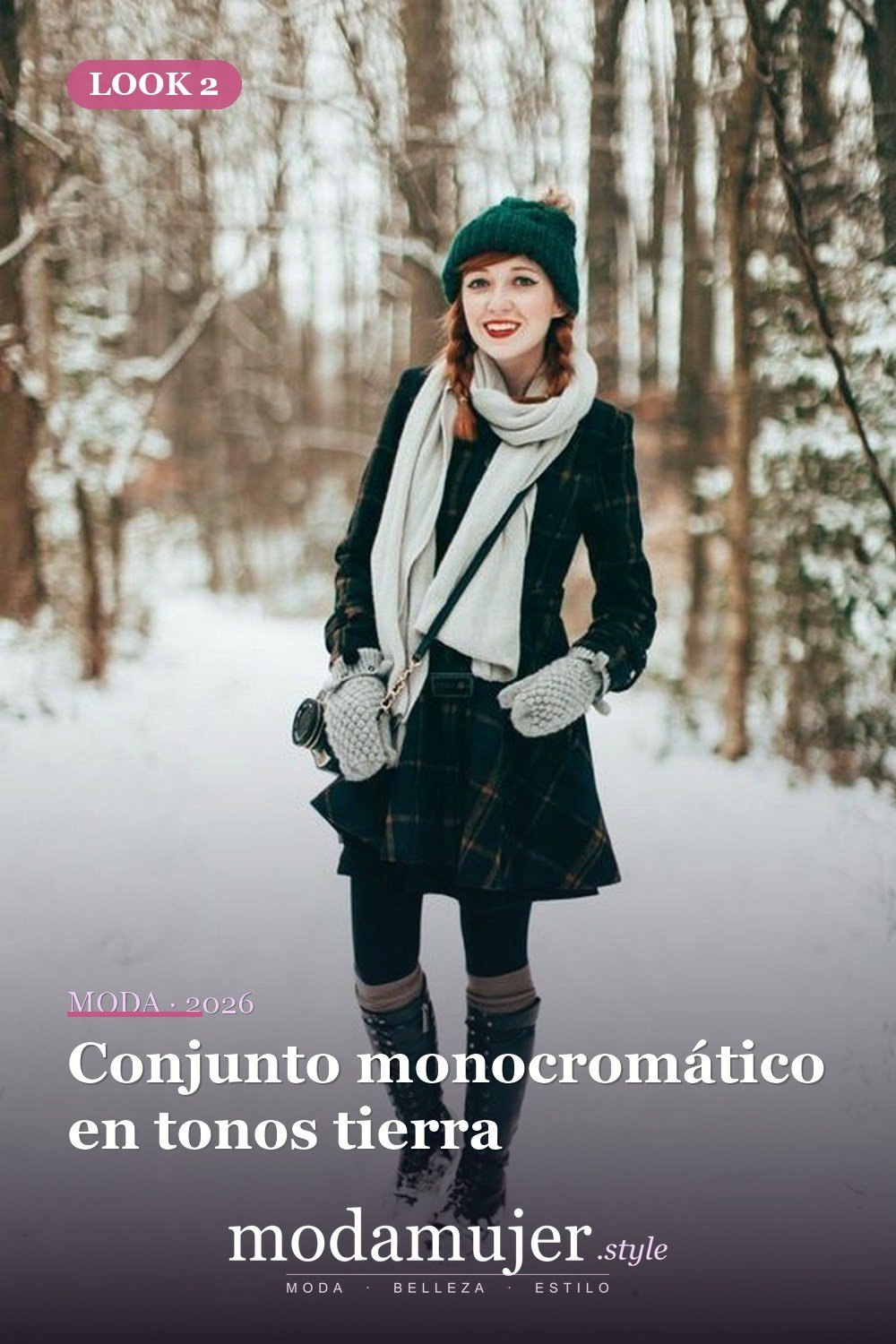 Conjunto monocromático en tonos tierra — Más de 33 trajes lindos de moda de invierno