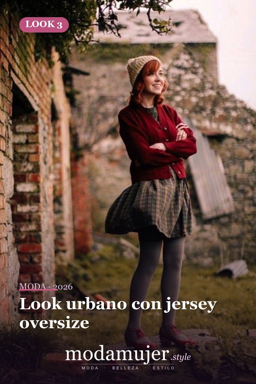 Look urbano con jersey oversize — Más de 33 trajes lindos de moda de invierno