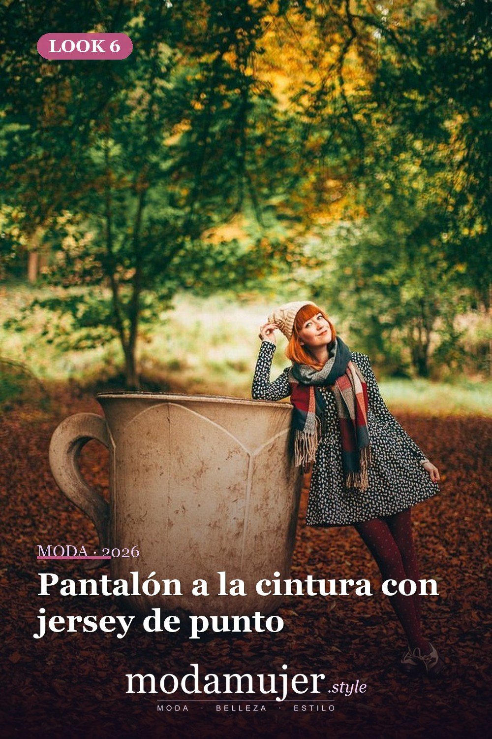 Pantalón a la cintura con jersey de punto — Más de 33 trajes lindos de moda de invierno
